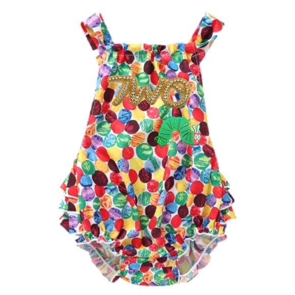 The Very Hungry Caterpillar Romper Smash Second Birthday Dress Clothes Outfit